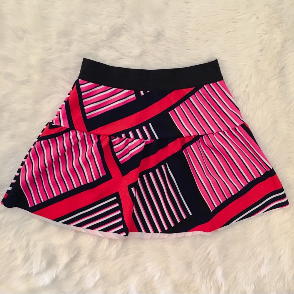 Express Colorblock Pattern Flare Highwaisted Skirt - image 3